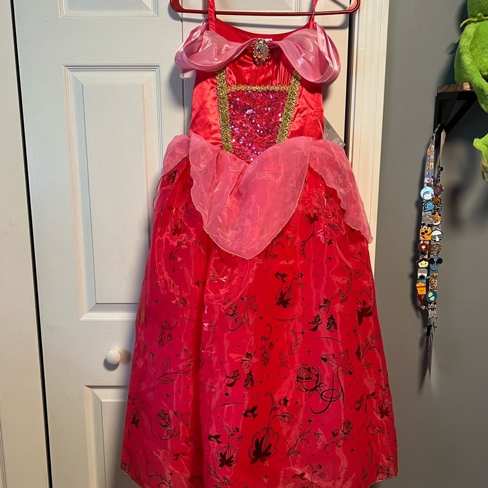 Walt Disney Aurora Sleeping Beauty Costume Dress w Matching Crown - BNWT sz 13